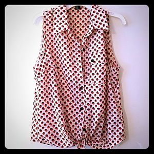 F21 Button Up Twist Front Tank